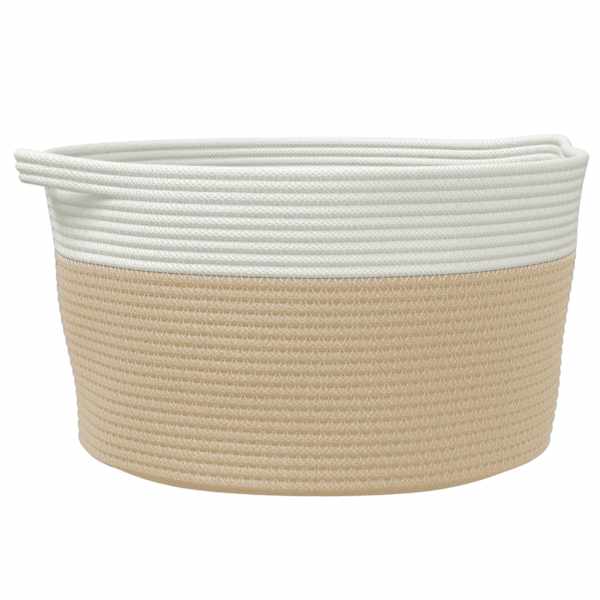vidaXL hoiukorv, beež ja valge, &Oslash;40 x 25 cm, puuvill
