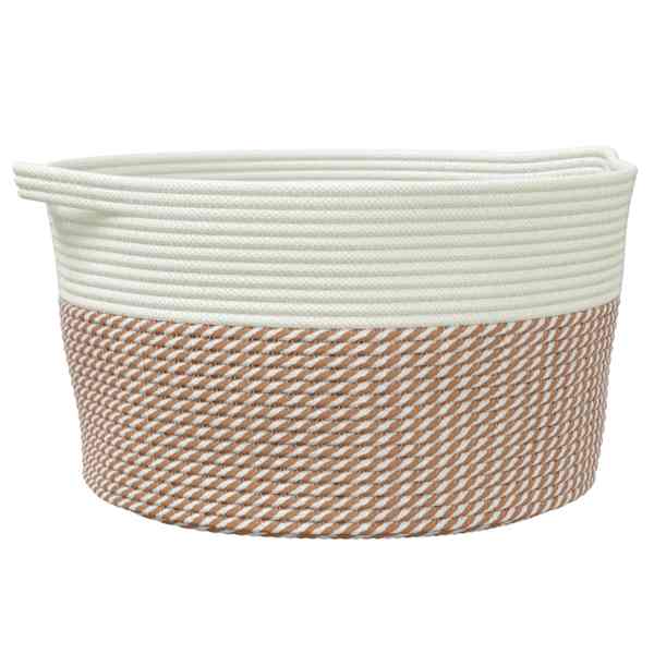 vidaXL hoiukorv, pruun ja valge, &Oslash;40 x 25 cm, puuvill