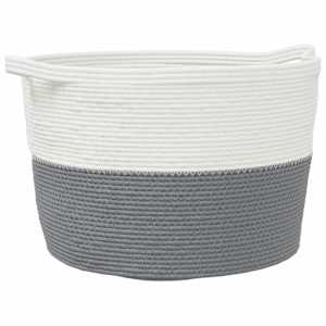 vidaXL pesukorv, hall ja valge, &Oslash;60x36 cm, puuvill