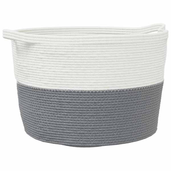 vidaXL pesukorv, hall ja valge, &Oslash;60x36 cm, puuvill