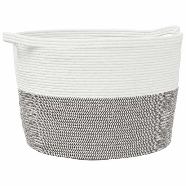 vidaXL pesukorv, hall ja valge, &Oslash;60x36 cm, puuvill