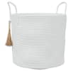 vidaXL hoiukorv valge &Oslash;40 x 35 cm puuvill