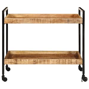 Kuchyňský vozík 80x55x70 cm masivní hrubé mangovníkové dřevo - obrázek 2