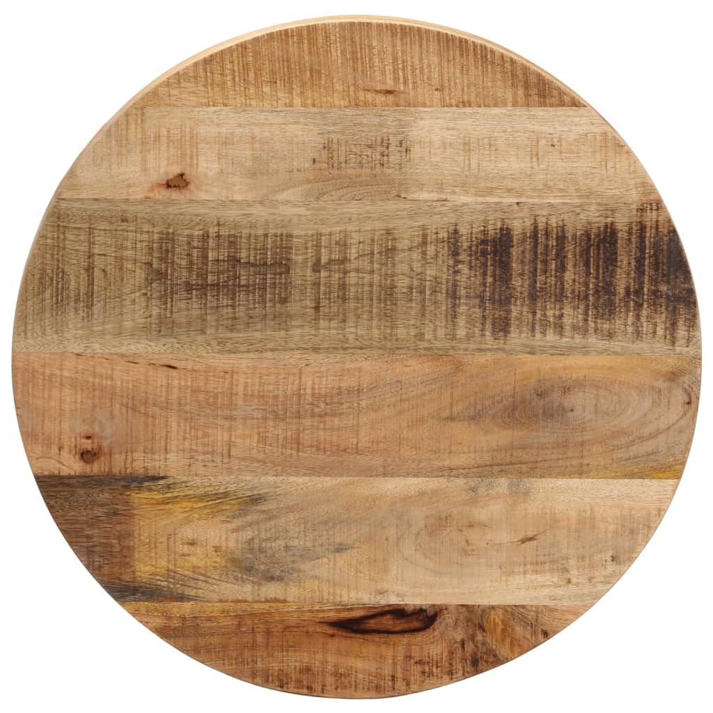 Tischplatte Ø 40×3,8 cm Rund Raues Massives Mangoholz