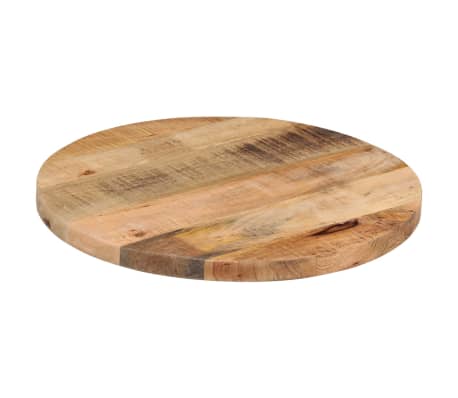 vidaXL Tischplatte &Oslash; 60x2,5 cm Rund Raues Massives Mangoholz
