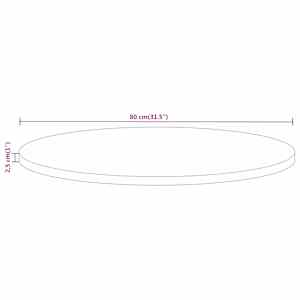 Stolní deska Ø80x2,5 cm kulatá masivní hrubé mangovníkové dřevo - obrázek 8