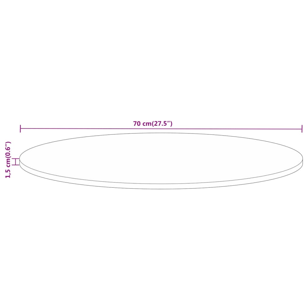 Blat de masa rotund vidaXL, Ø 70x1, 5 cm, lemn masiv reciclat, 5.52 Kg 1 8721012087538 g en hd 7