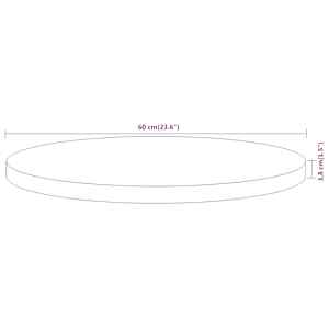 Stolní deska Ø 60 x 3,8 cm kulatá masivní akáciové dřevo - obrázek 8