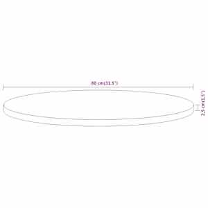 Stolní deska Ø 80 x 2,5 cm kulatá masivní akáciové dřevo - obrázek 8