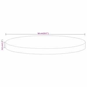 Stolní deska Ø 50 x 3,8 cm kulatá masivní mangovníkové dřevo - obrázek 8