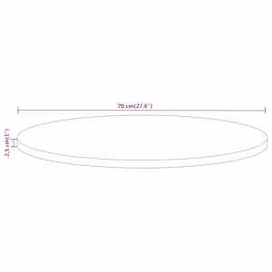 Stolní deska Ø 70 x 2,5 cm kulatá masivní mangovníkové dřevo - obrázek 8