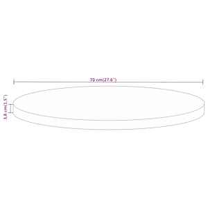 Stolní deska Ø 70 x 3,8 cm kulatá masivní mangovníkové dřevo - obrázek 8