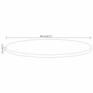 Stolní deska Ø 80 x 2,5 cm kulatá masivní mangovníkové dřevo - obrázek 8