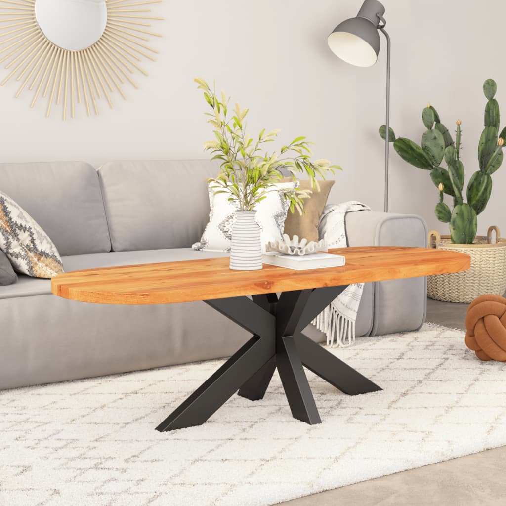 vidaXL Tafelblad ovaal 110x50x3,8 cm massief acaciahout afbeelding