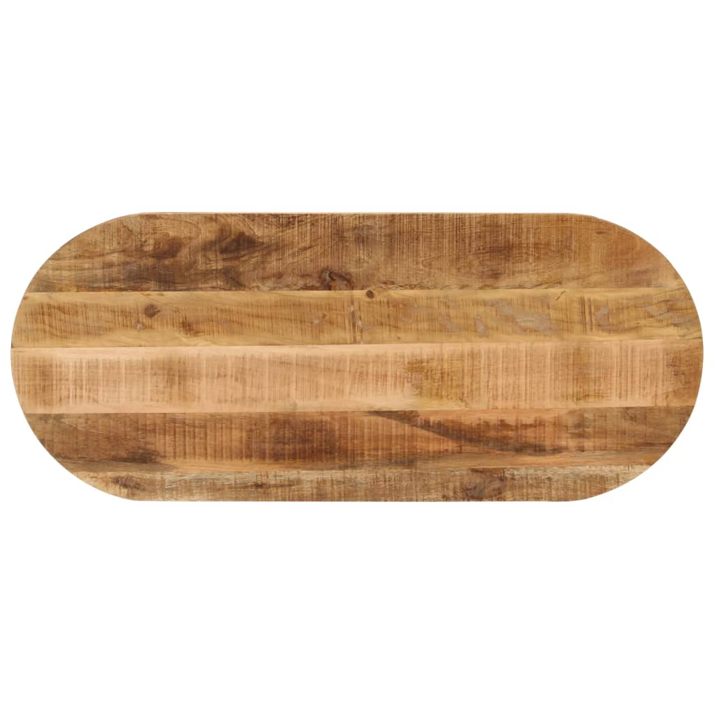 vidaXL Tischplatte 90x40x2,5 cm Oval Raues Massives Mangoholz