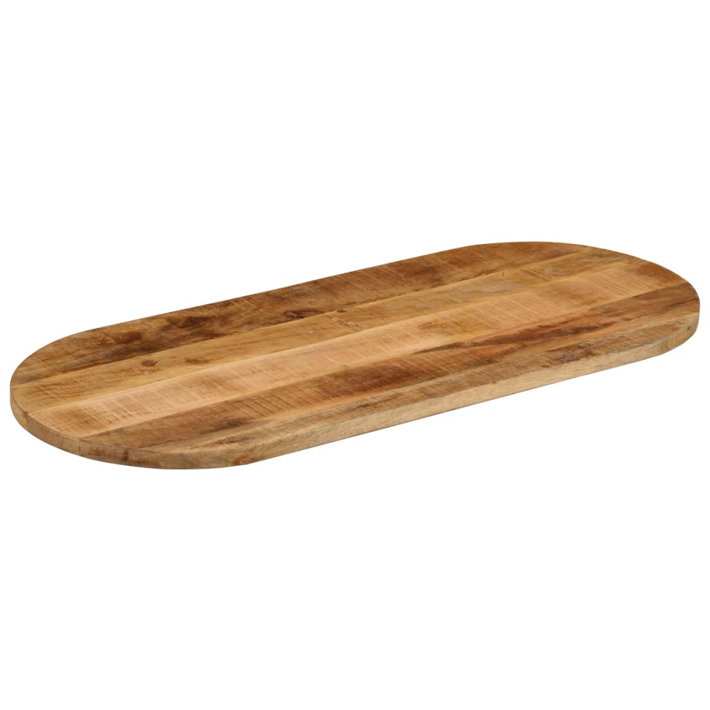 vidaXL Tablero de mesa ovalado madera maciza mango rugosa 80x40x3,8 cm
