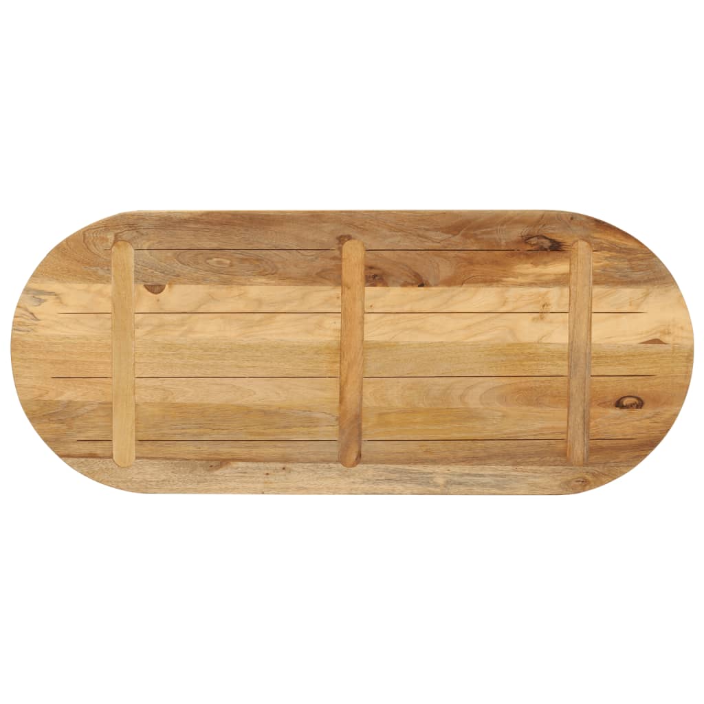 vidaXL Tafelblad ovaal 110x50x3,8 cm massief ruw mangohout bruin, foto 4