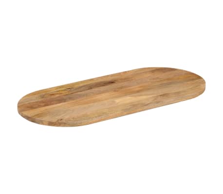 vidaXL Tablero de mesa ovalado madera maciza de mango 80x40x3,8 cm