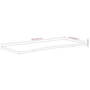Stolní deska 120x50x2,5 cm obdélníková masivní akáciové dřevo - obrázek 9