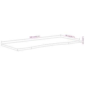 Stolní deska 160x50x2,5 cm obdélníková masivní akáciové dřevo - obrázek 9