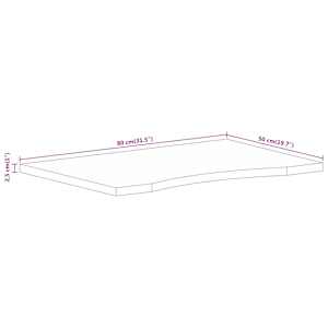 Stolní deska s výřezem 80 x 50 x 2,5 cm masivní hrubý mangovník - obrázek 8