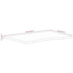 Stolní deska s výřezem 90 x 50 x 2,5 cm masivní hrubý mangovník - obrázek 8
