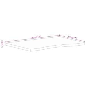 Stolní deska s výřezem 120x50x2,5 cm masivní hrubý mangovník - obrázek 8