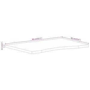 Stolní deska s výřezem 80 x 60 x 2,5 cm masivní hrubý mangovník - obrázek 8