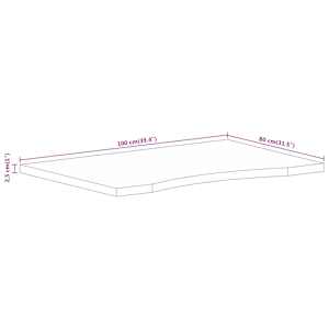 Stolní deska s výřezem 100x80x2,5 cm masivní hrubý mangovník - obrázek 8