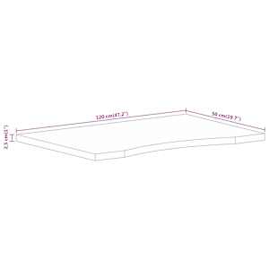 Stolní deska s výřezem 120x50x2,5 cm masivní hrubý mangovník - obrázek 8