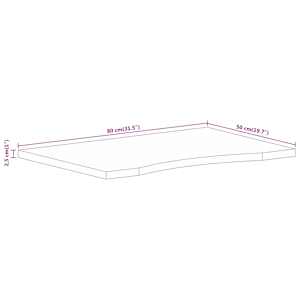 Stolní deska s výřezem 80 x 50 x 2,5 cm masivní hrubý mangovník - obrázek 8