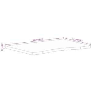 Stolní deska s výřezem 90 x 50 x 2,5 cm masivní hrubý mangovník - obrázek 8