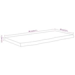 Nástěnná police 40x20x2,5 cm obdélník masivní akácie živá hrana - obrázek 8