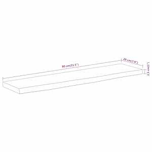 Nástěnná police 80x20x2,5 cm obdélník masivní akácie živá hrana - obrázek 8