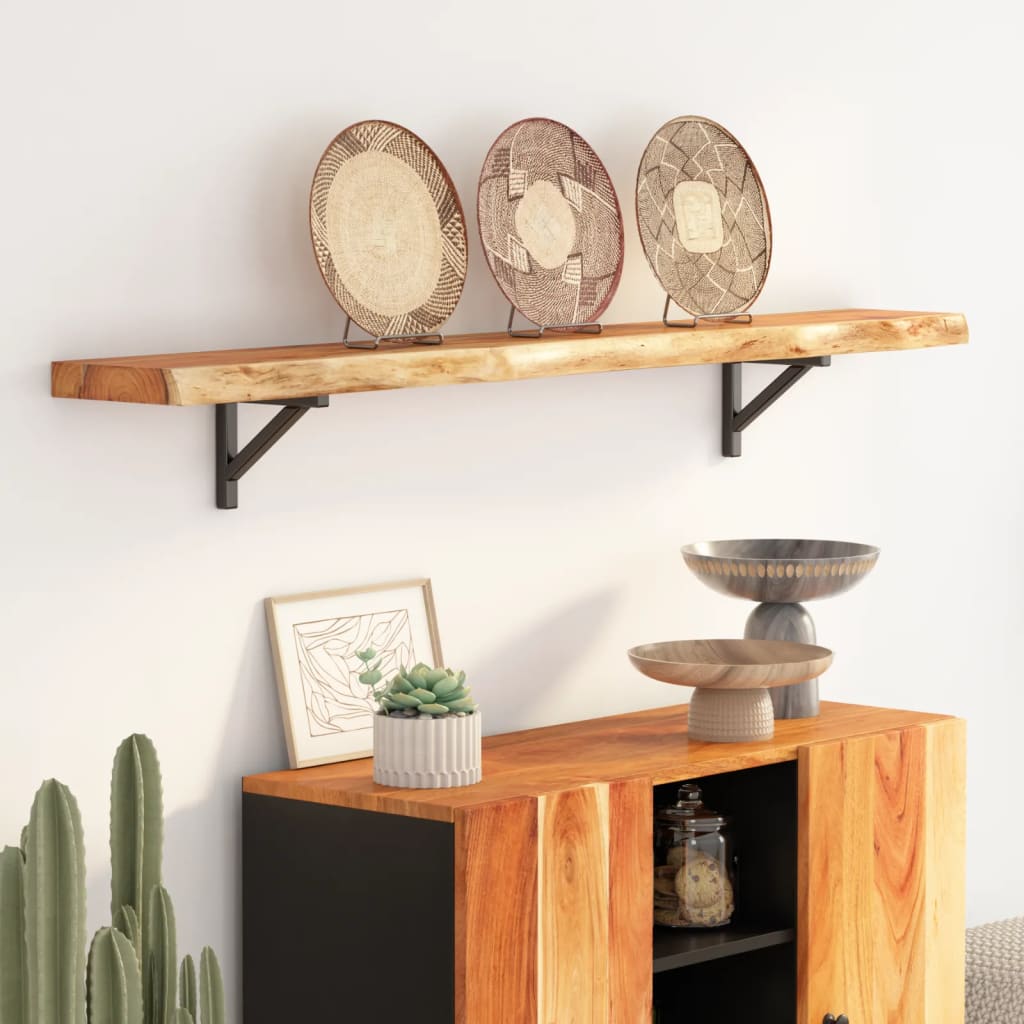 vidaXL Raft perete 160x20x2,5cm dreptunghiular lemn acacia margine vie