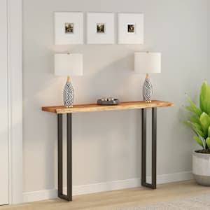 Mizna plošča 140x30x2,5 cm pravokotna trdna akacija naravni rob