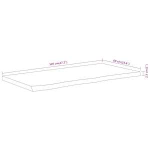 Koupelnová deska 120x60x2,5 cm obdélník masivní akáciové dřevo - obrázek 8