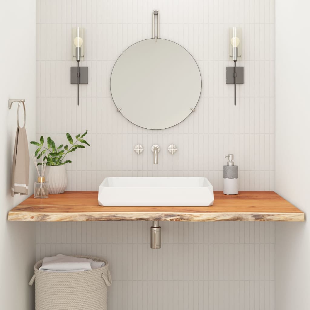 bordplade til badeværelse 110x60x3,8 cm rektangulær akacietræ