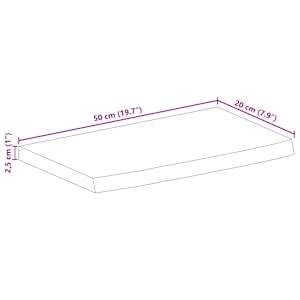 Stolní deska 50x20x2,5 cm živá hrana hrubé mangovníkové dřevo - obrázek 9