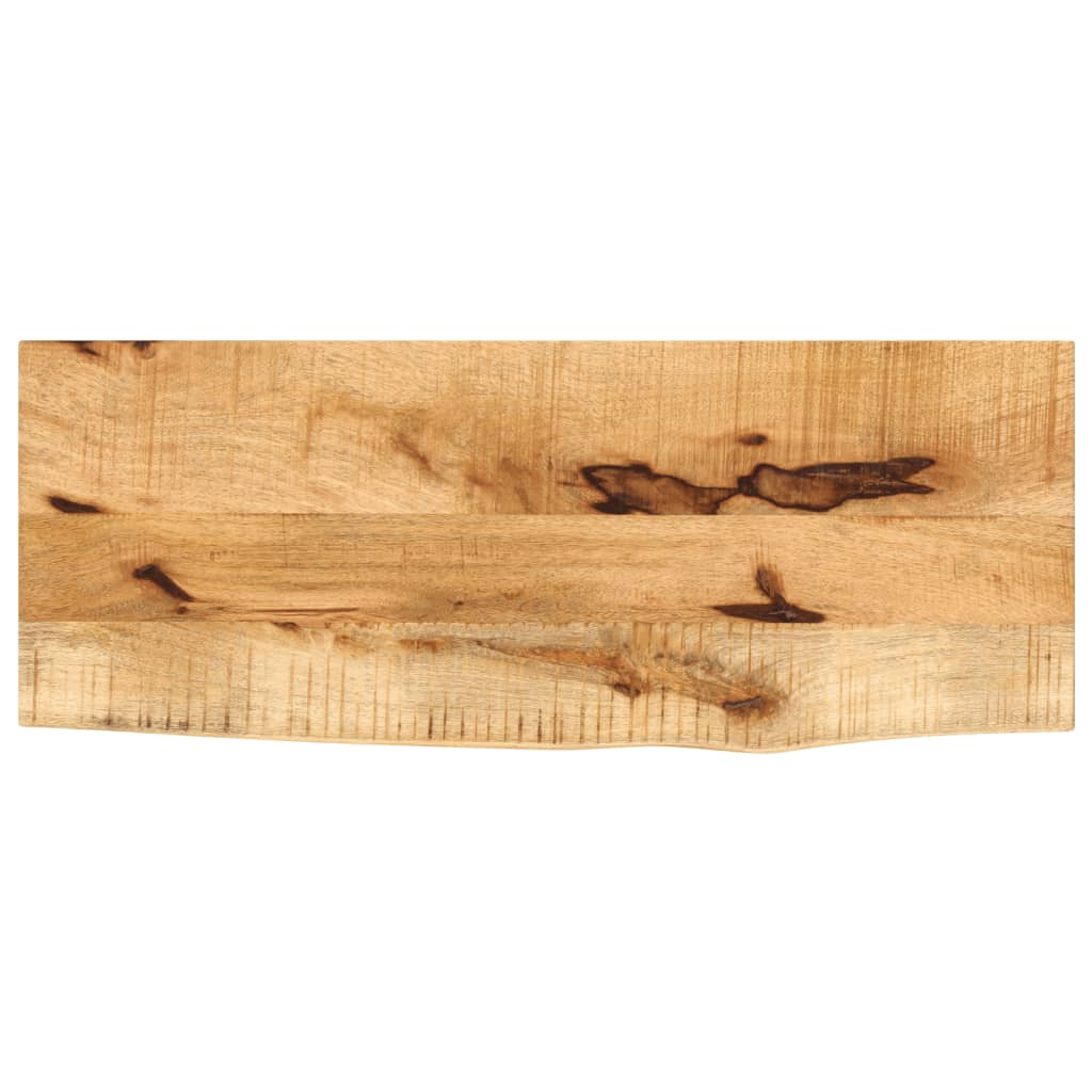 Tischplatte 90x20x2,5 cm Baumkante Massivholz Raues Mangoholz