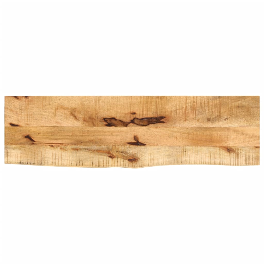 Tischplatte 100x20x2,5 cm Baumkante Massivholz Raues Mangoholz