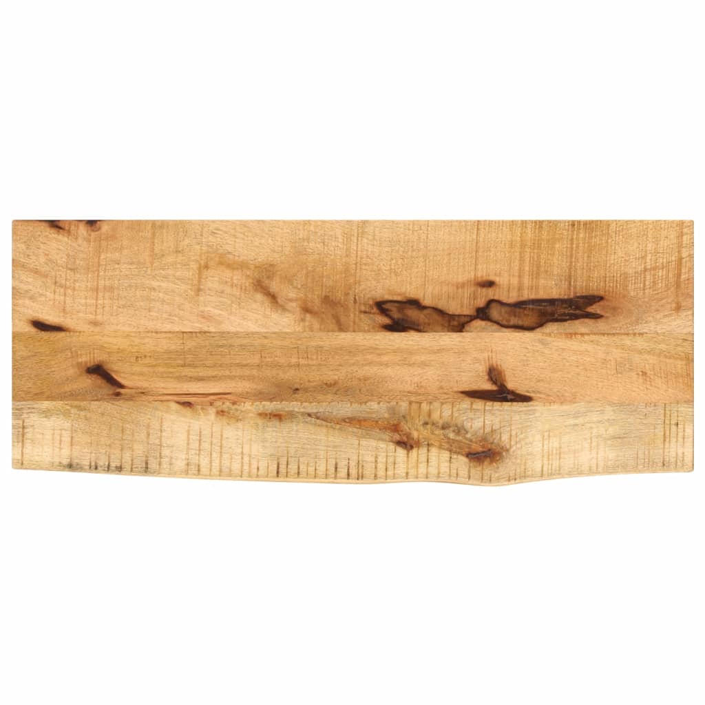 Tischplatte 90x30x2,5 cm Baumkante Massivholz Raues Mangoholz