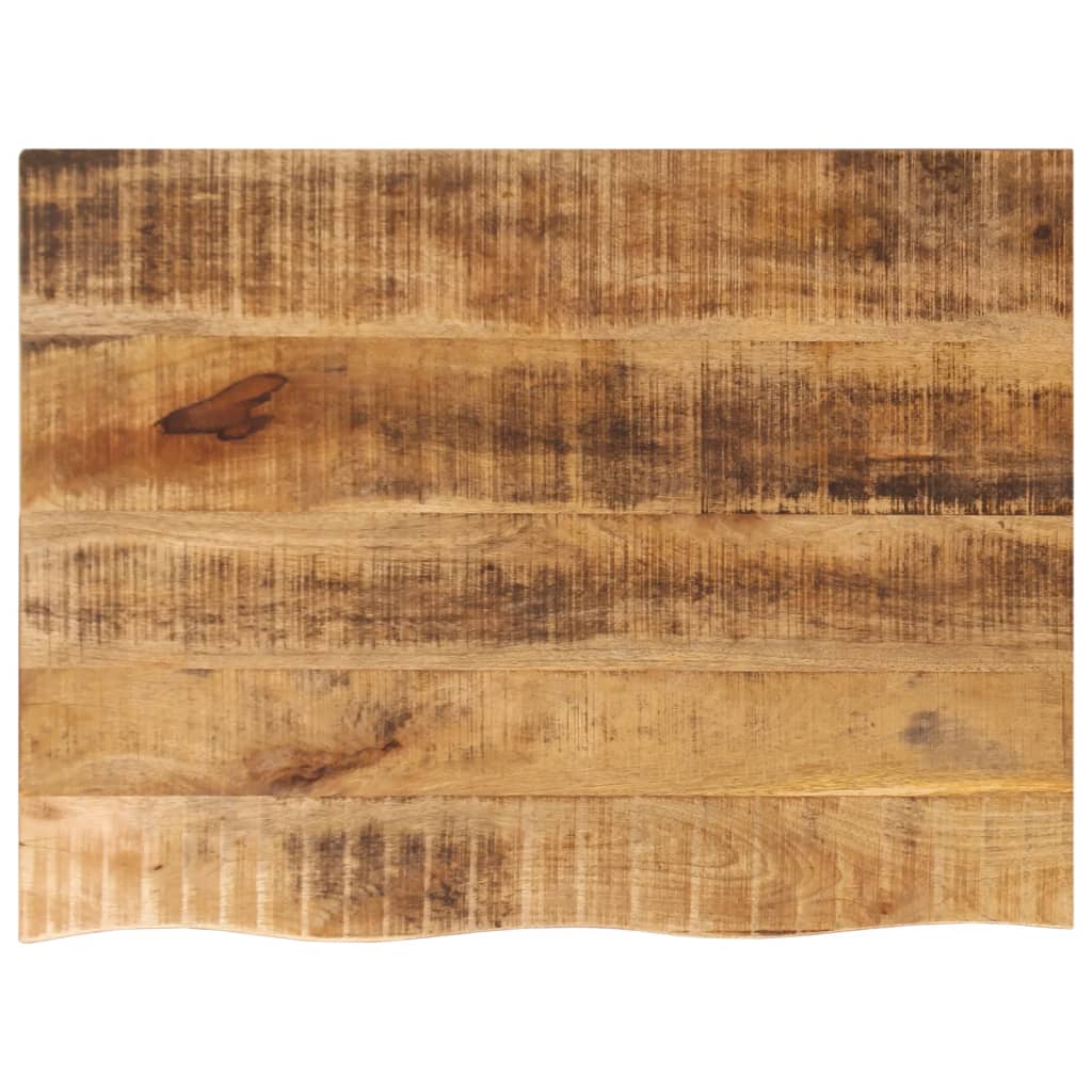 Tischplatte 90x60x2,5 cm Baumkante Massivholz Raues Mangoholz