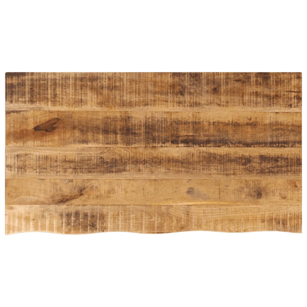 Tischplatte 100x60x2,5 cm Baumkante Massivholz Raues Mangoholz