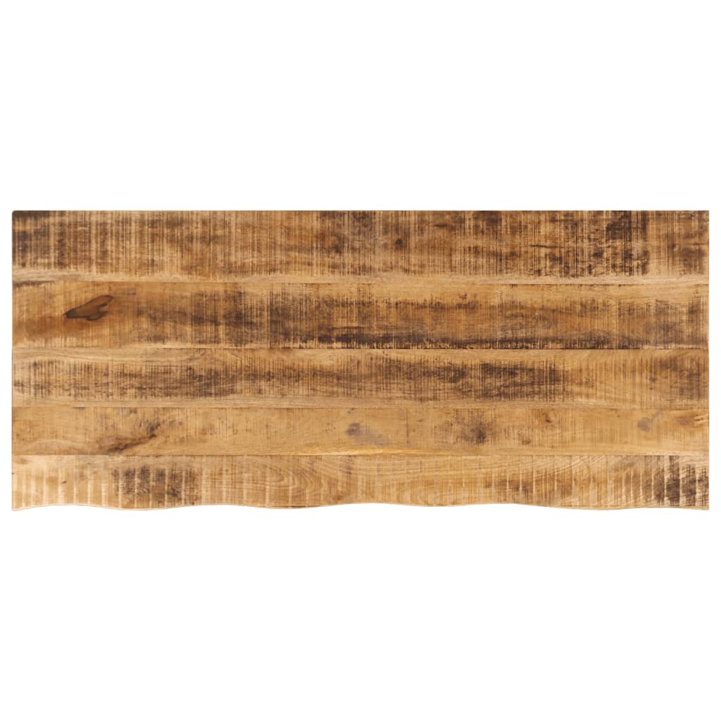 Tischplatte 140x60x2,5 cm Baumkante Massivholz Raues Mangoholz