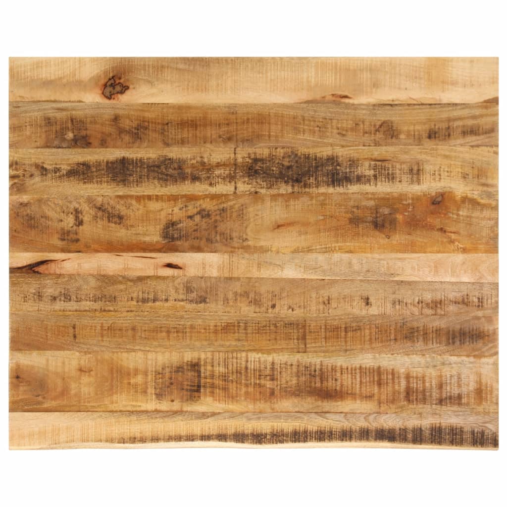 Tischplatte 90x80x2,5 cm Baumkante Massivholz Raues Mangoholz