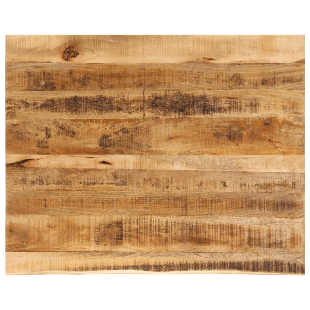 vidaXL Tischplatte 100x80x2,5 cm Baumkante Massivholz Raues Mangoholz