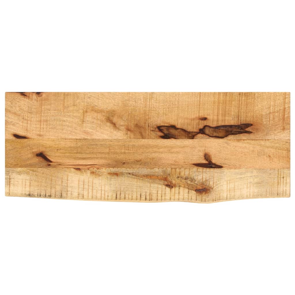 Tischplatte 80x20x3,8 cm Baumkante Massivholz Raues Mangoholz