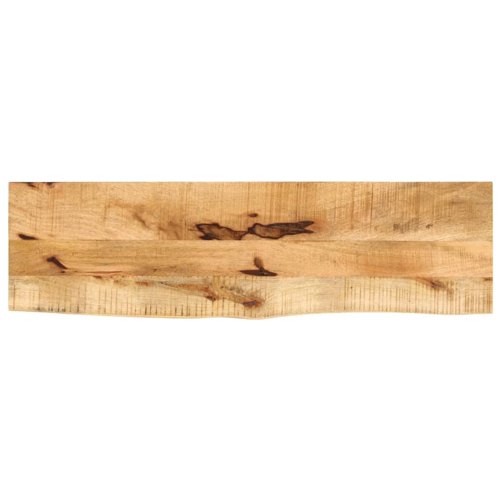 Tischplatte 100x20x3,8 cm Baumkante Massivholz Raues Mangoholz