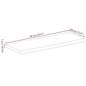 Stolní deska 90x30x3,8 cm živá hrana hrubé mangovníkové dřevo - obrázek 9